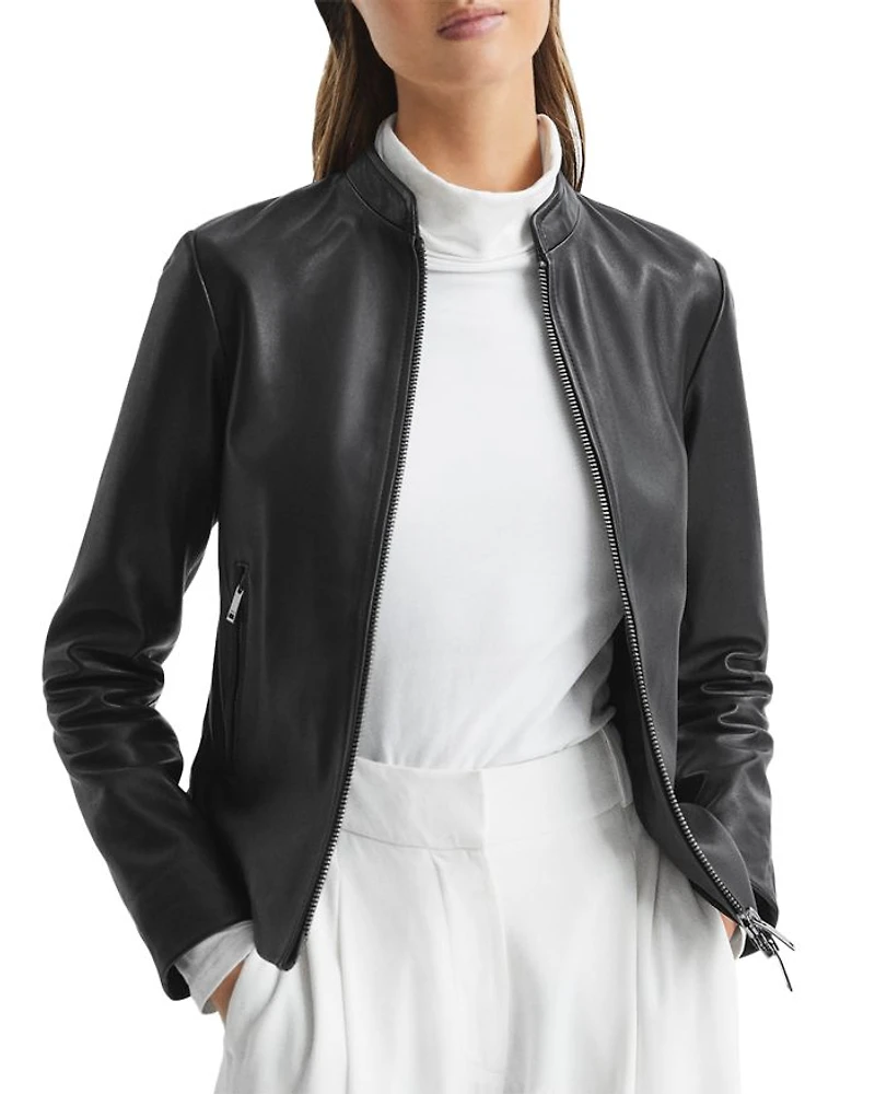 Allie Leather Biker Jacket