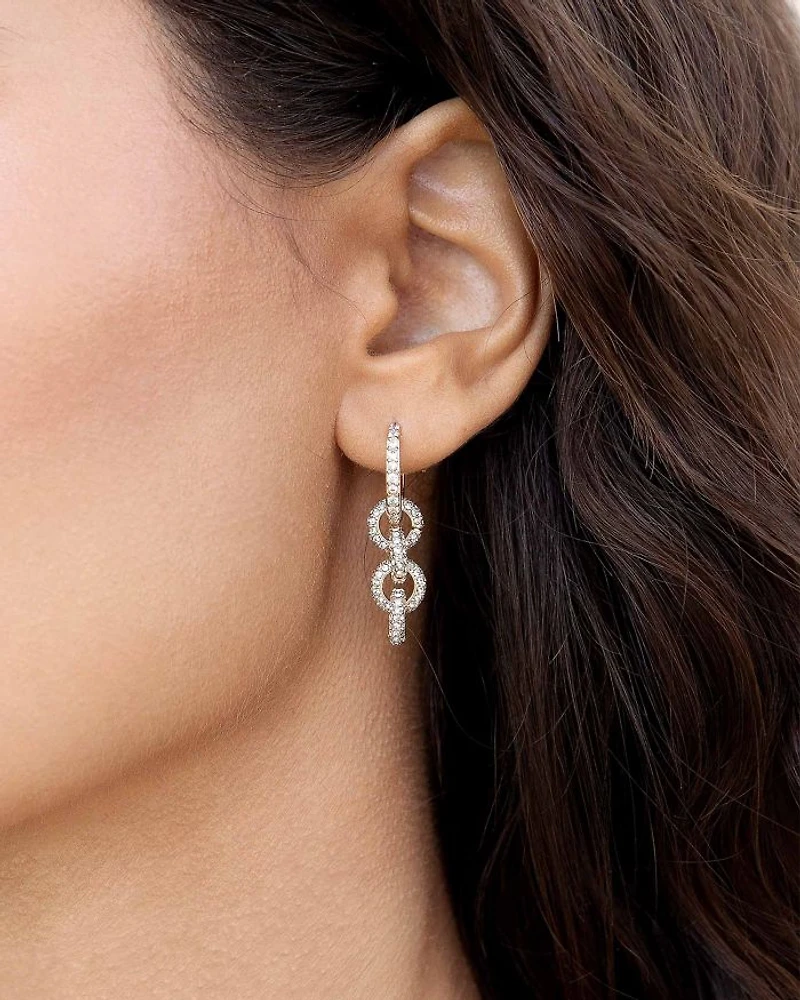 Multi Ring Crystal Dangle Earrings