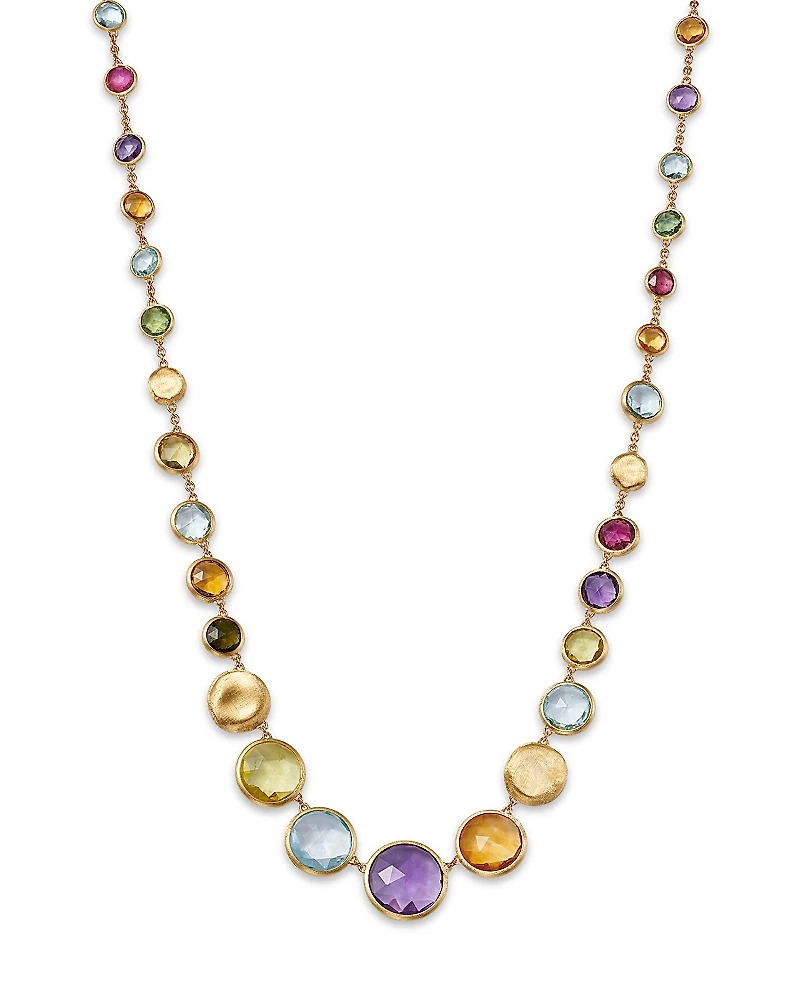 Marco Bicego 18K Gold Jaipur Color Mixed Gemstone Graduated Collar Necklace, 17