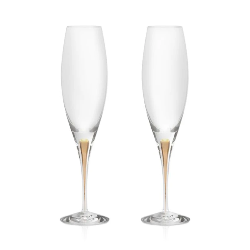 Intermezzo Gold Champagne Glasses, Set of 2