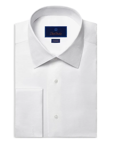 Trim Fit Horizontal Rib Formal Shirt