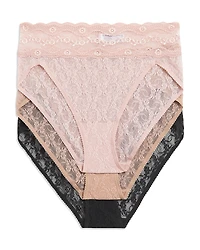 b. tempt'd by Wacoal Lace Kiss High Leg Panties, Pack of 3
