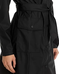 Curve Hooded Belted Waterproof Jacket