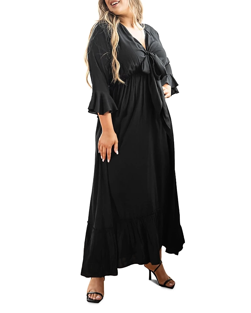 Dani Marie Nicole Tie Front Maxi Dress