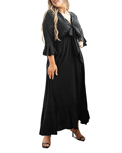 Dani Marie Nicole Tie Front Maxi Dress