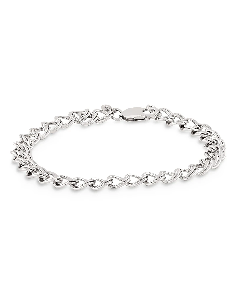 Bloomingdale's Fine Collection Sterling Silver Parallel Curb Chain Bracelet