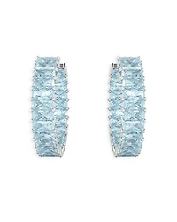 Matrix Baguette Color Crystal Hoop Earrings