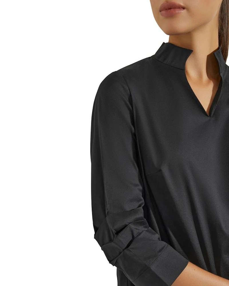 Pleated Sleeve Tunic Top
