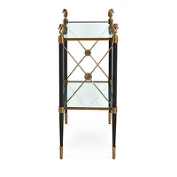 Rider Two Tier Brass Side Table