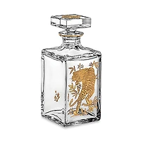 Vista Alegre Golden Whisky Decanter with Gold Tiger