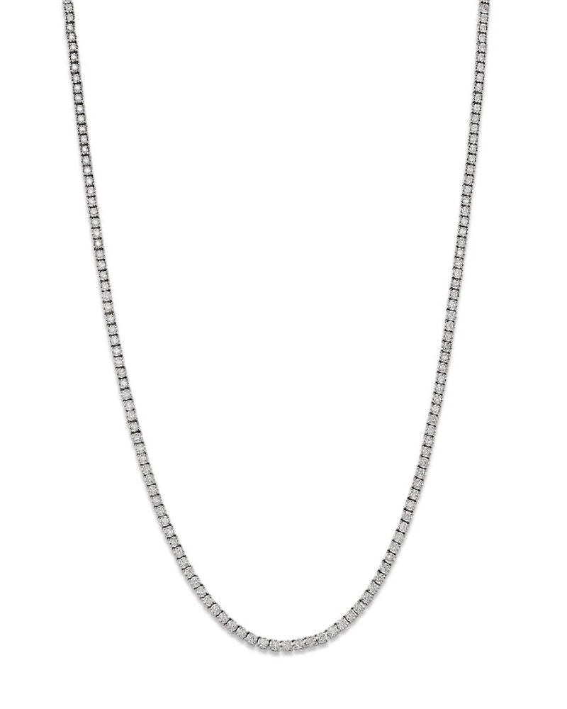 Diamond Classic Tennis Necklaces 14K White Gold, 3.0-7.0 tcw