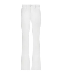 Selma Cotton Stretch High Rise Bootcut Jeans Blanc