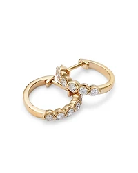 Diamond Small Huggie Hoop Earring Collection 14K Gold, 0.50 tcw
