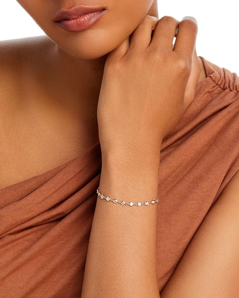 Diamond Station Tennis Bracelet in 14K Yellow Gold, 1.60 tcw