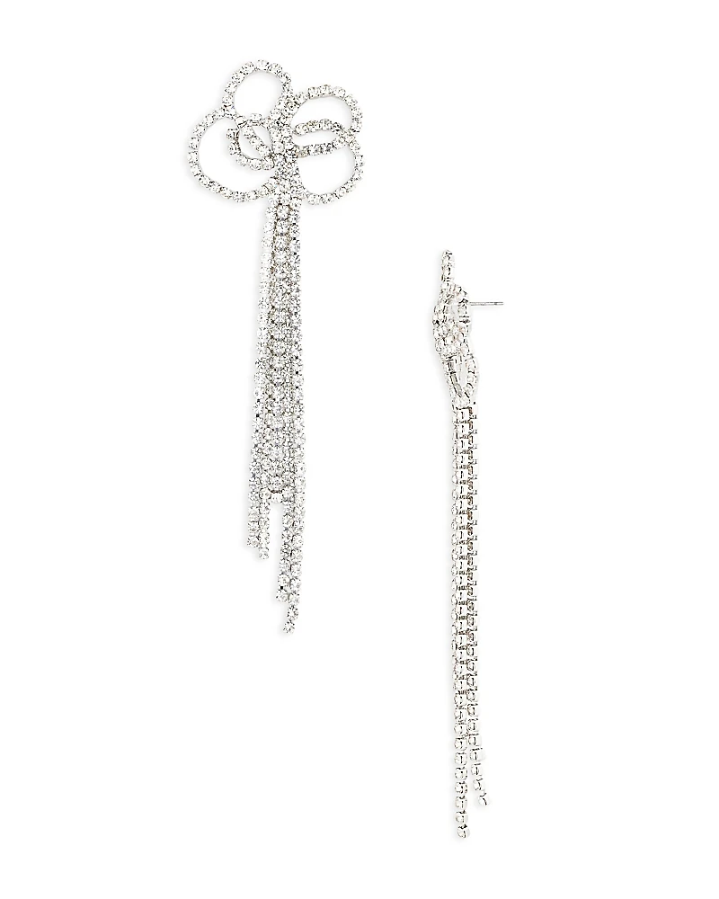Kenneth Jay Lane Crystal Bow Statement Earrings