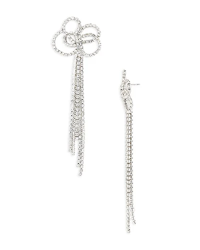 Kenneth Jay Lane Crystal Bow Statement Earrings