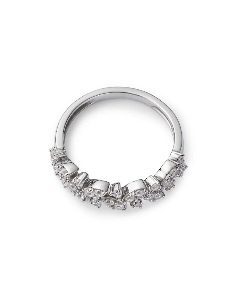 Diamond Leaf Band in 14K White Gold, 0.50 tcw