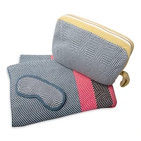 Pink Lemonade Chevron Stripes Travel Set