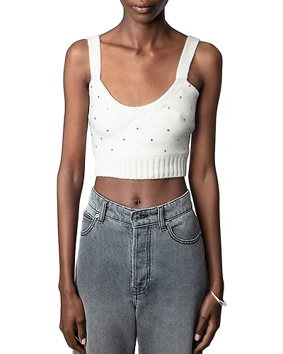 Zadig & Voltaire Bettina Strass Embellished Crop Top