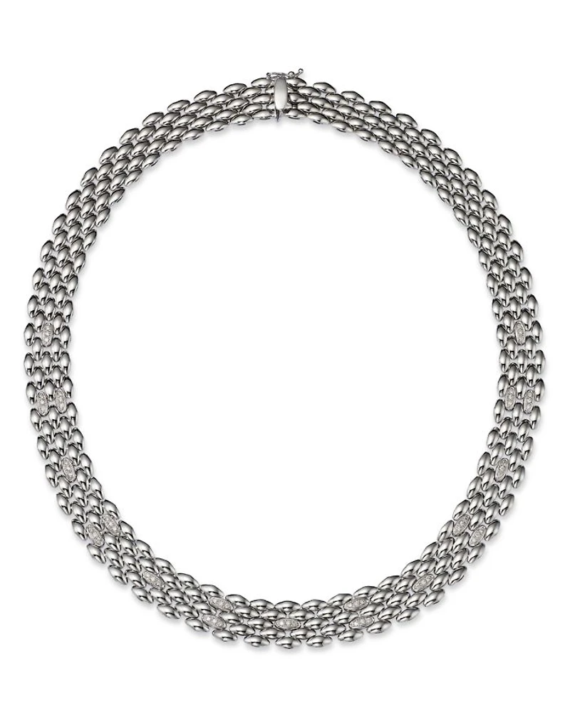 14K Yellow Gold & 14K White Gold Diamond Panther Collar Necklace, 18"