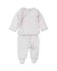 Unisex Cotton Striped Shirt and Footed Pants Set - Baby