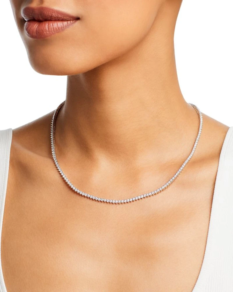 Certified Colorless Diamond Classic Tennis Necklace Collection 14K White Gold, 5.5-7 tcw