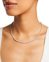 Certified Colorless Diamond Classic Tennis Necklace Collection 14K White Gold, 5.5-7 tcw