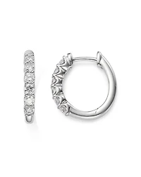Diamond Small Hoop Earrings 14K Gold, 0.34 tcw