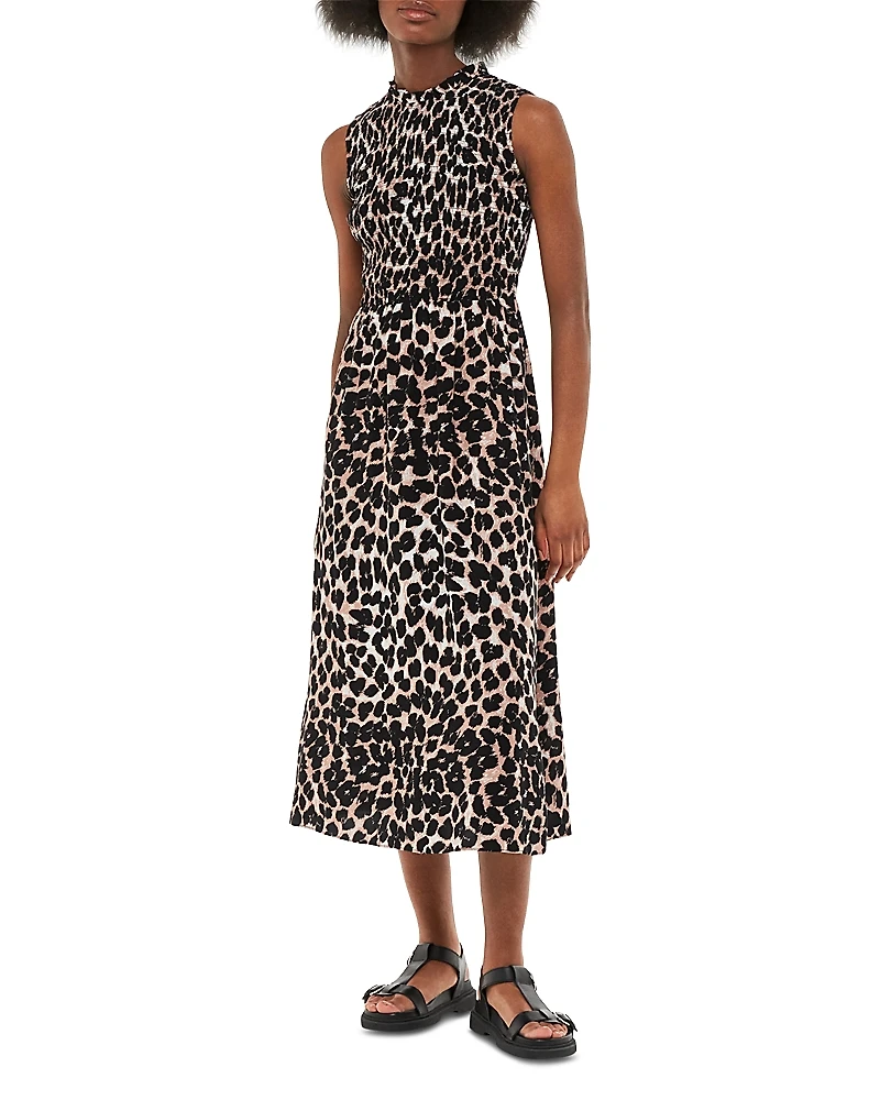 Whistles Heidi Leopard Spot Midi Dress