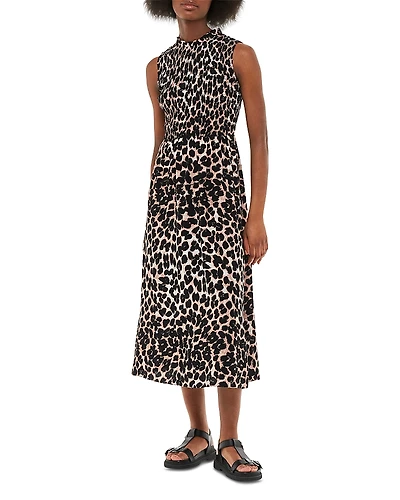 Whistles Heidi Leopard Spot Midi Dress