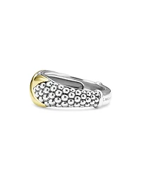 18K Yellow Gold & Sterling Silver Embrace X Caviar Bead Statement Ring
