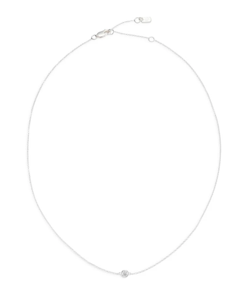 Sterling Silver & Bezel Set Cubic Zirconia Pendant Necklace, 15"-18"