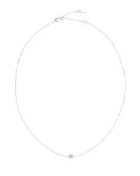 Sterling Silver & Bezel Set Cubic Zirconia Pendant Necklace, 15"-18"