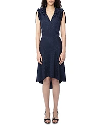 Zadig & Voltaire Roberty Jacquard Leopard Print Silk Dress