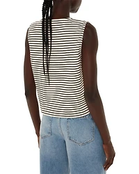 Ribbed Button Front Tank Top