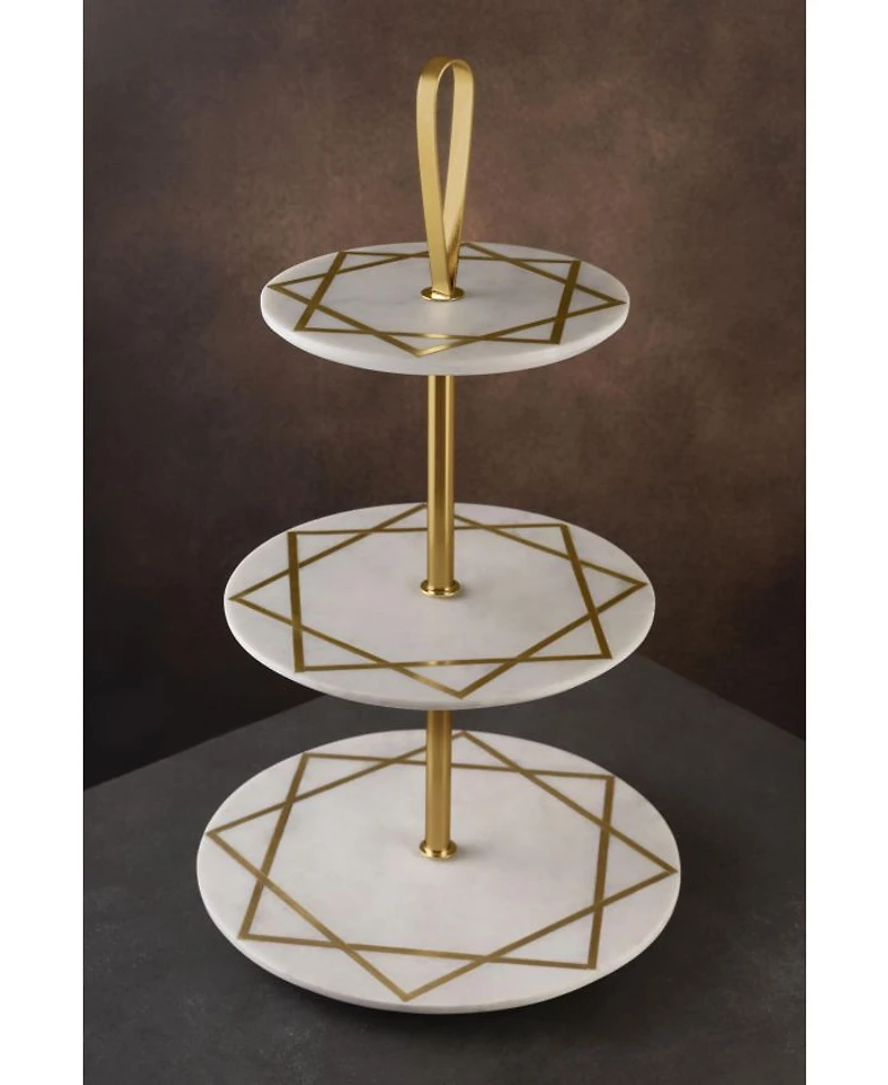 Marbella Three Tier Marble Cake Stand
