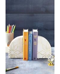 Enchant White Marble Bookends, Set of 2