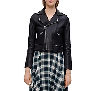 Maje Basaltm Leather Biker Jacket