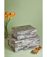 Monaco Gray Decorative Boxes, Set of 2