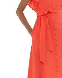 Sophie Belted Flutter Sleeve Midi Dress