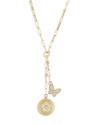 Roberto Coin 18K Yellow Gold Daisy Diamond Flower Disc & Butterfly Lariat Necklace
