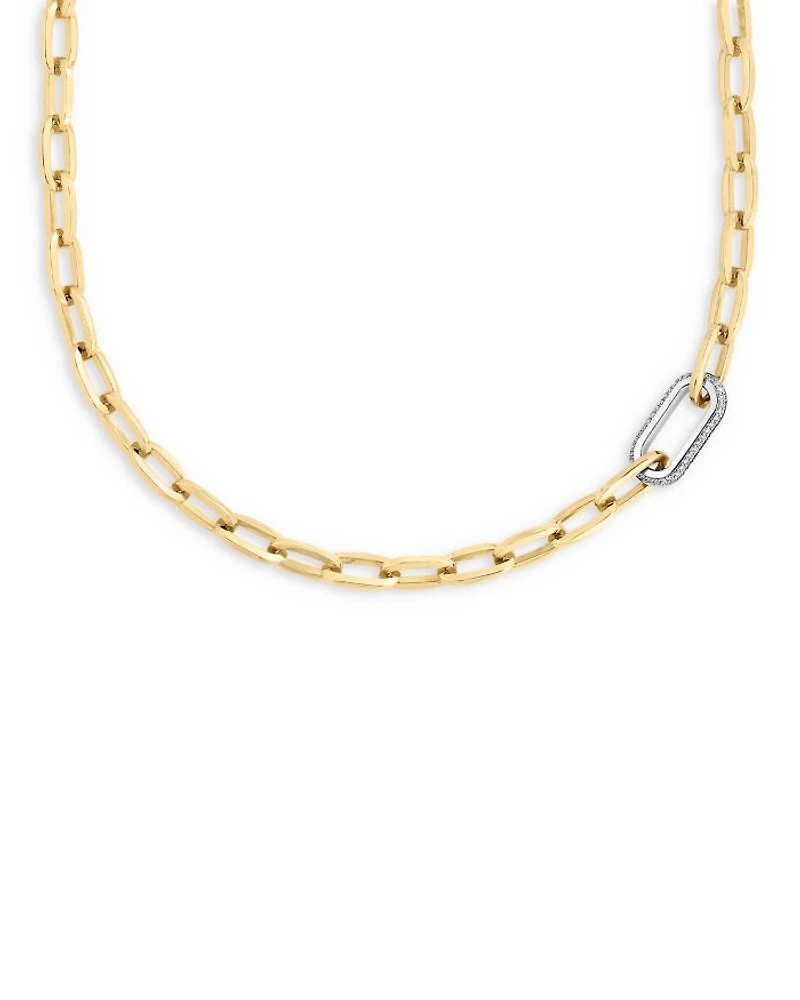 18K Yellow Gold Diamond (0.78 tcw) Oro Classic Necklace, 18"