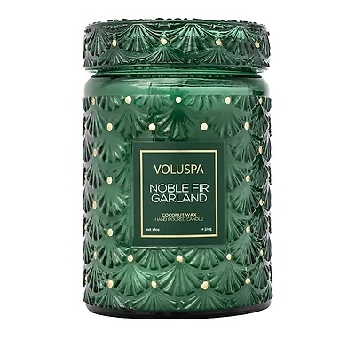 Voluspa Noble Fir Garland Large Jar Candle, 18 oz.