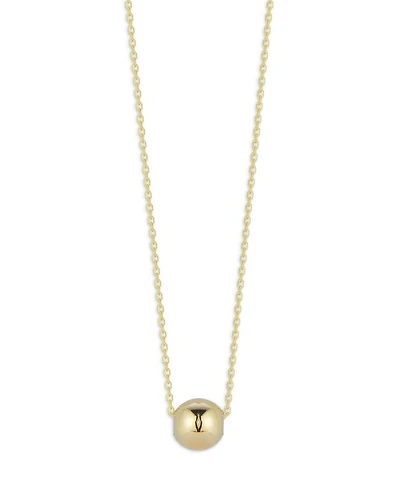 14K Yellow Gold Medium Polished Ball Pendant Necklace, 16"