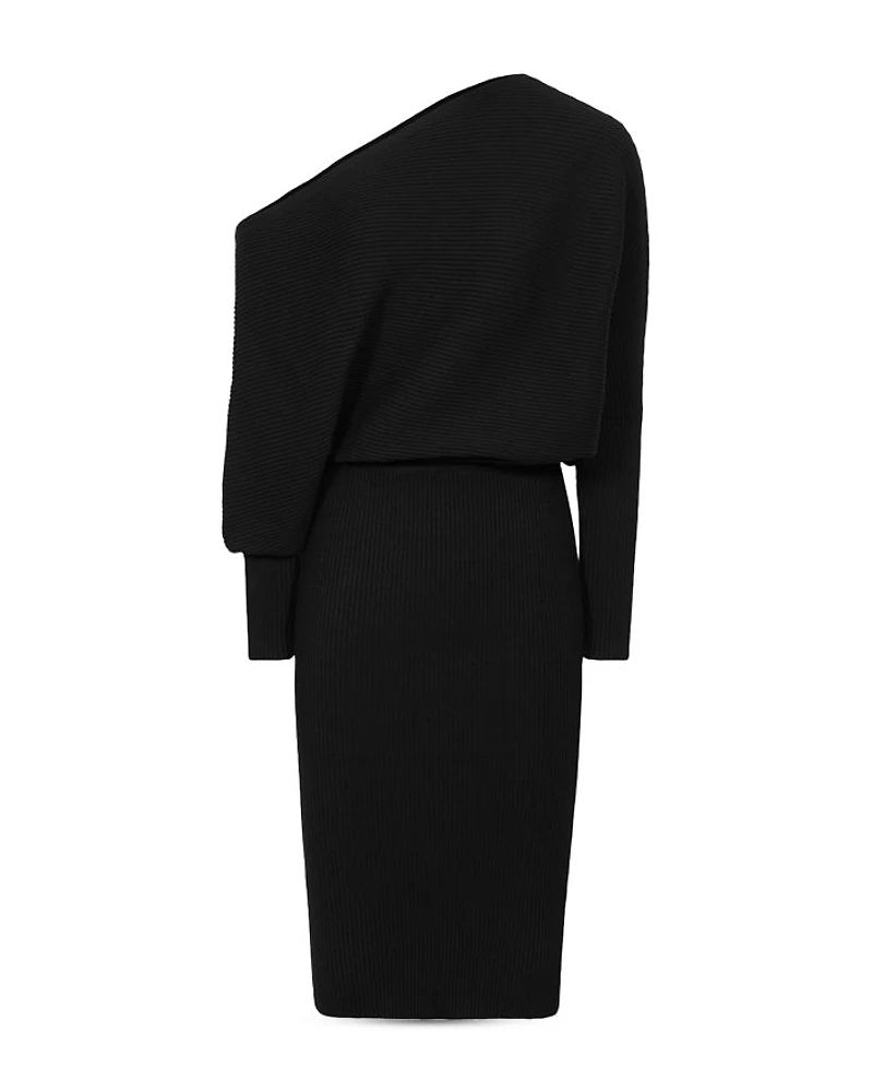 Lara Off-The-Shoulder Ribbed Midi Dress