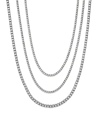 Diamond Classic Tennis Necklaces 14K White Gold, 3.0-7.0 tcw