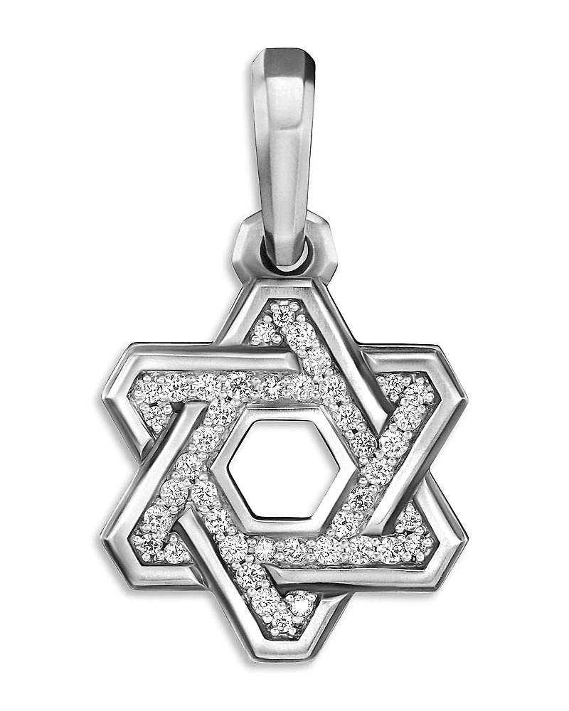 David Yurman Men's Sterling Silver Deco Diamond Star of David Pendant