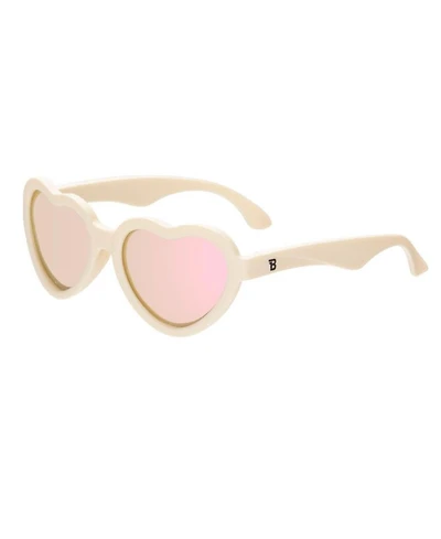 Sweet Cream Heart Rose Gold Polarized Mirrored Lens Sunglasses