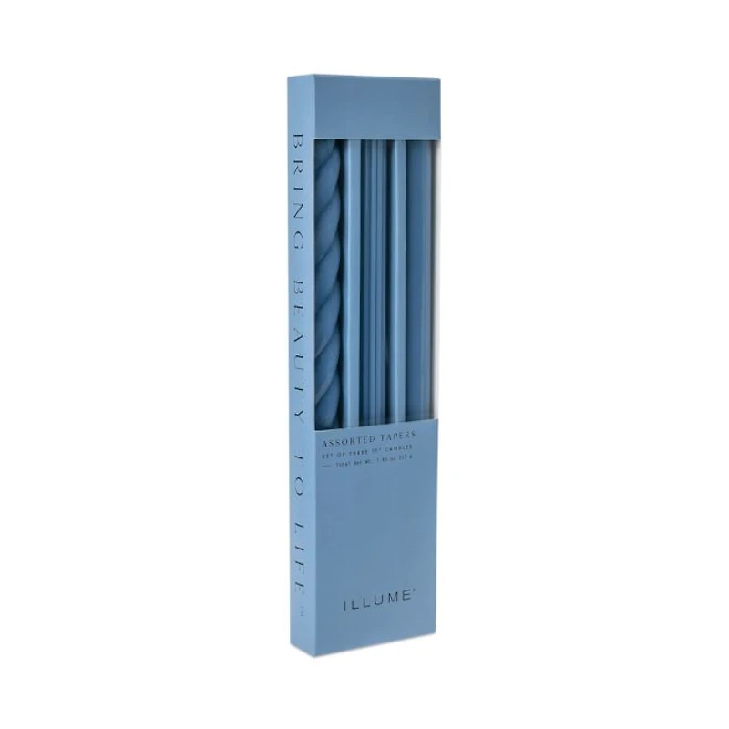 Assorted Blue Candle Tapers 3-Pack, 7.65 oz.