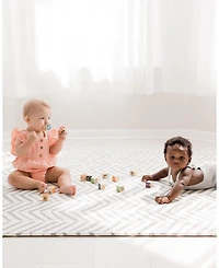 Reversible Baby PlayMat - Dash + Diamond Design - Soft, Non-Toxic Foam - Waterproof, Easy to Clean